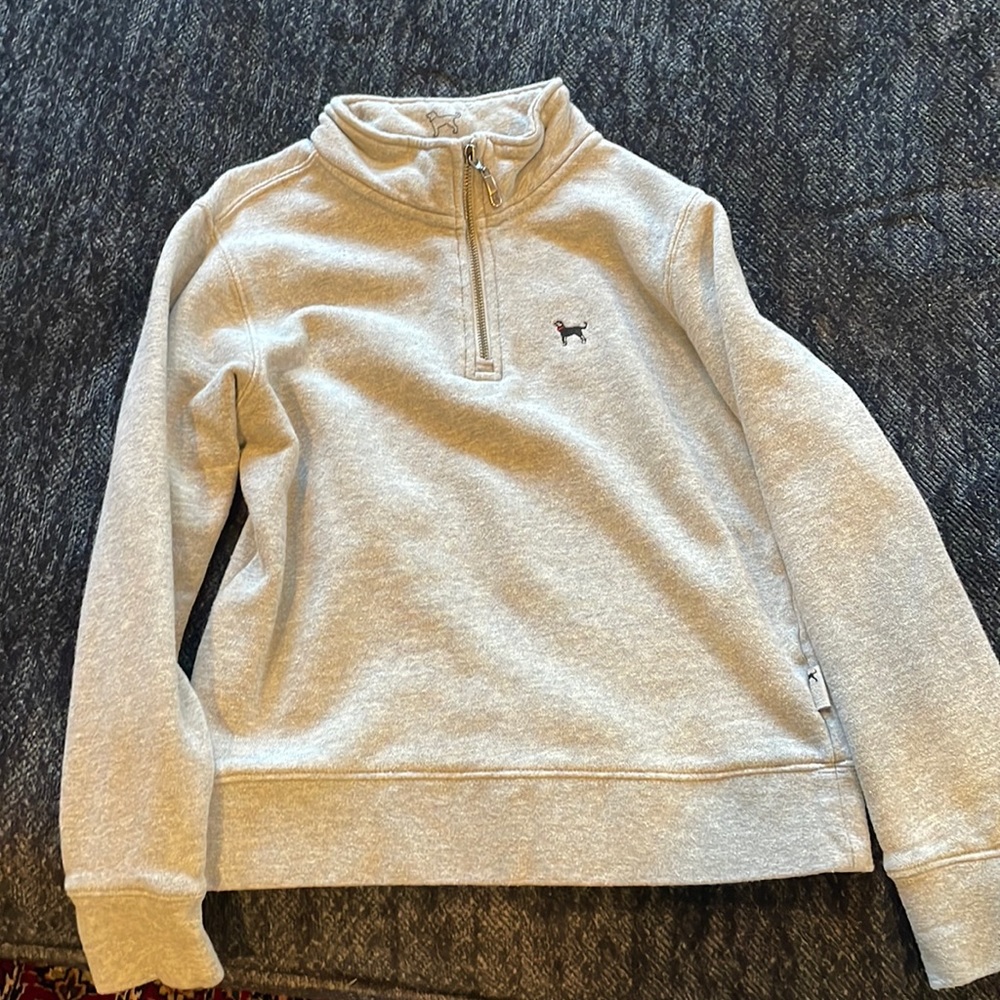 The Black Dog quarter zip gray sweatshirt
